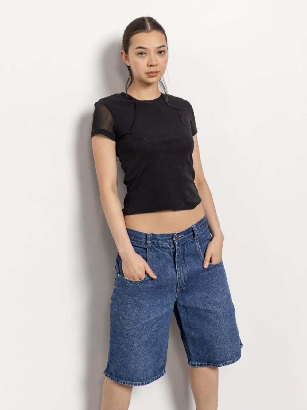 BAGGY DENIM JORTS Shorts Vintage Jean / 45 Inch Hips